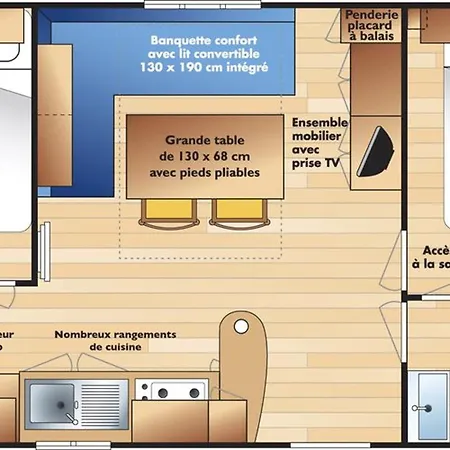 Mobil-home Avec Terrasse - 2 Chambres, 6 Personnes - Api-1-52-514 *
